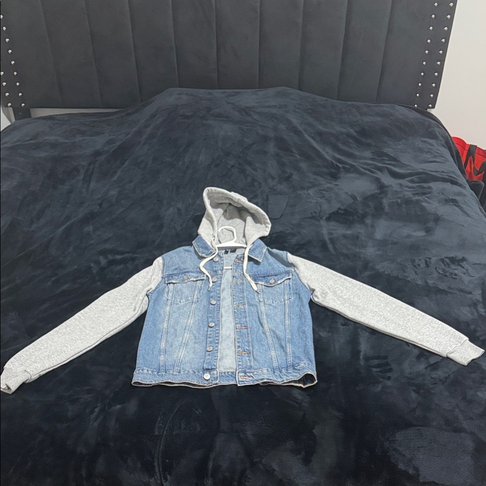 H&M Men’s Denim and Gray Hooded Jacket